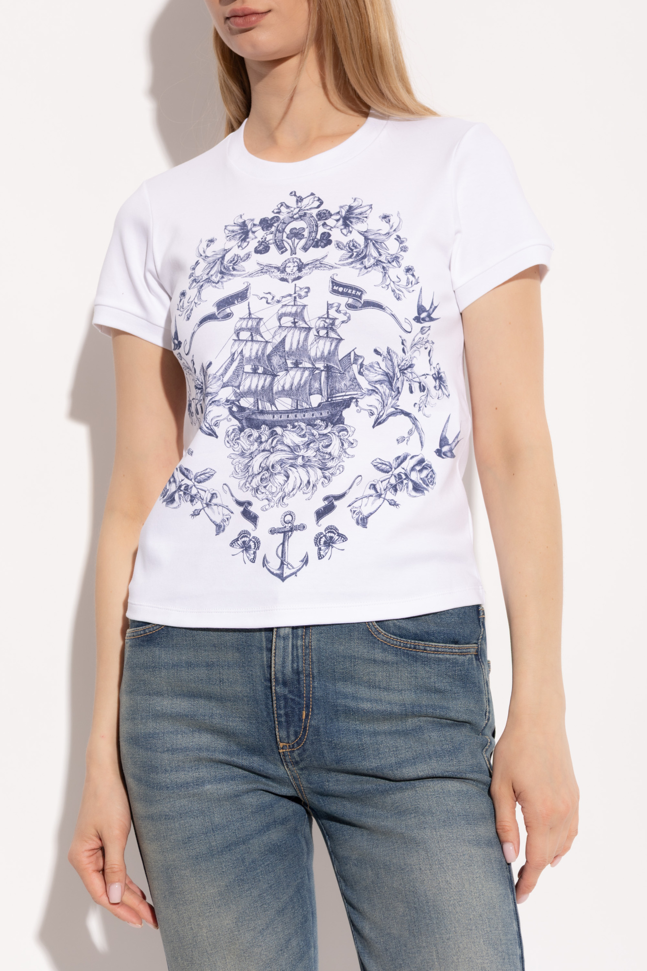 Tシャツ・カットソー ALEXANDER MCQUEEN T-SHIRT BLEACH Thumbnail-828420QTADD0520_F.